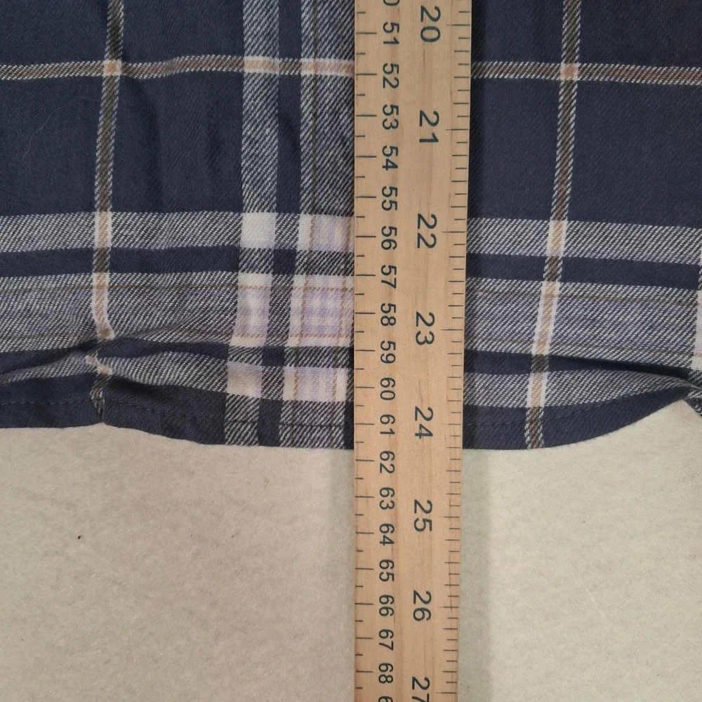 Wonder Nation Flannel Top Boys Size L 10-12 Slate Grey Plaid Button Down Shirt